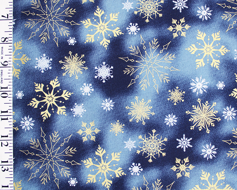 Marble Snowflake Metallic Christmas Cotton