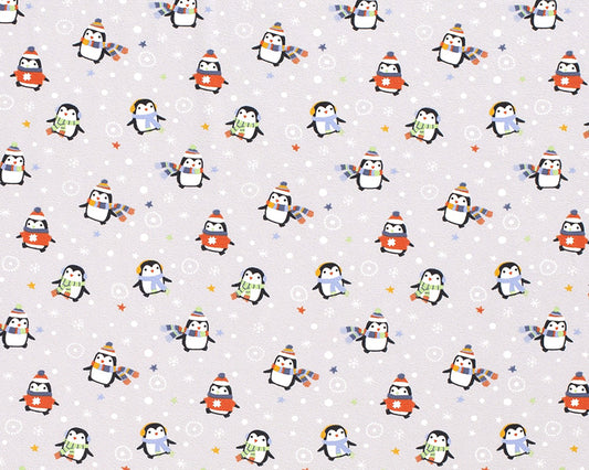 Cute Penguins Xmas Cotton Jersey