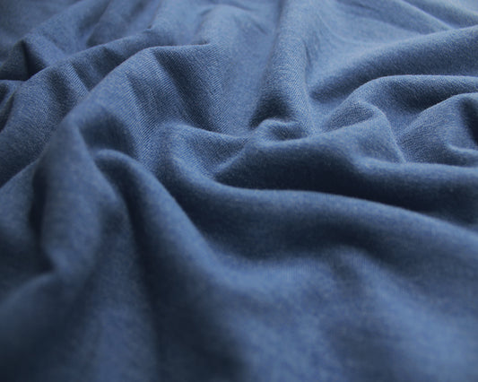 Denim Blue French Terry Loopback Cotton Jersey