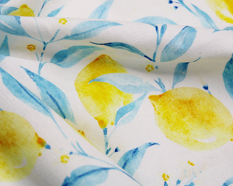 Little Johnny Watercolour Lemons Linen Mix