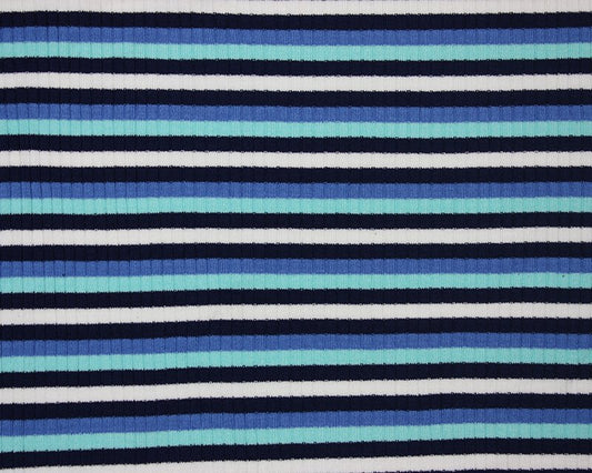 Contrast Stripe Viscose Ribbing Jersey