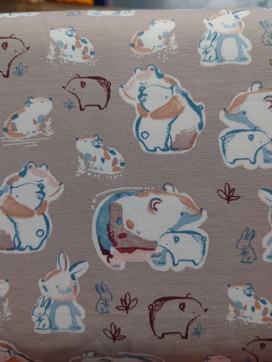 Bears & Rabbits Cotton Jersey