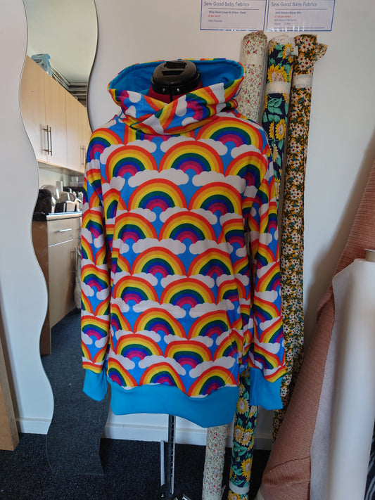 Adult M Rainbow Fleece Hoodie