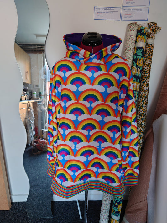 Large fleece Rainbow Hoodie