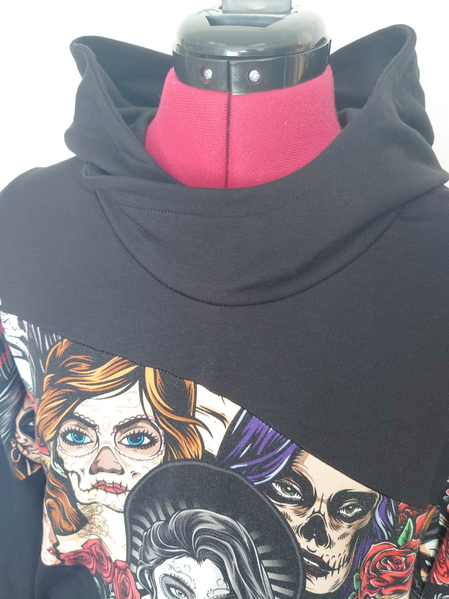 Colour Block Hoodie Sugar Skulls Ladies