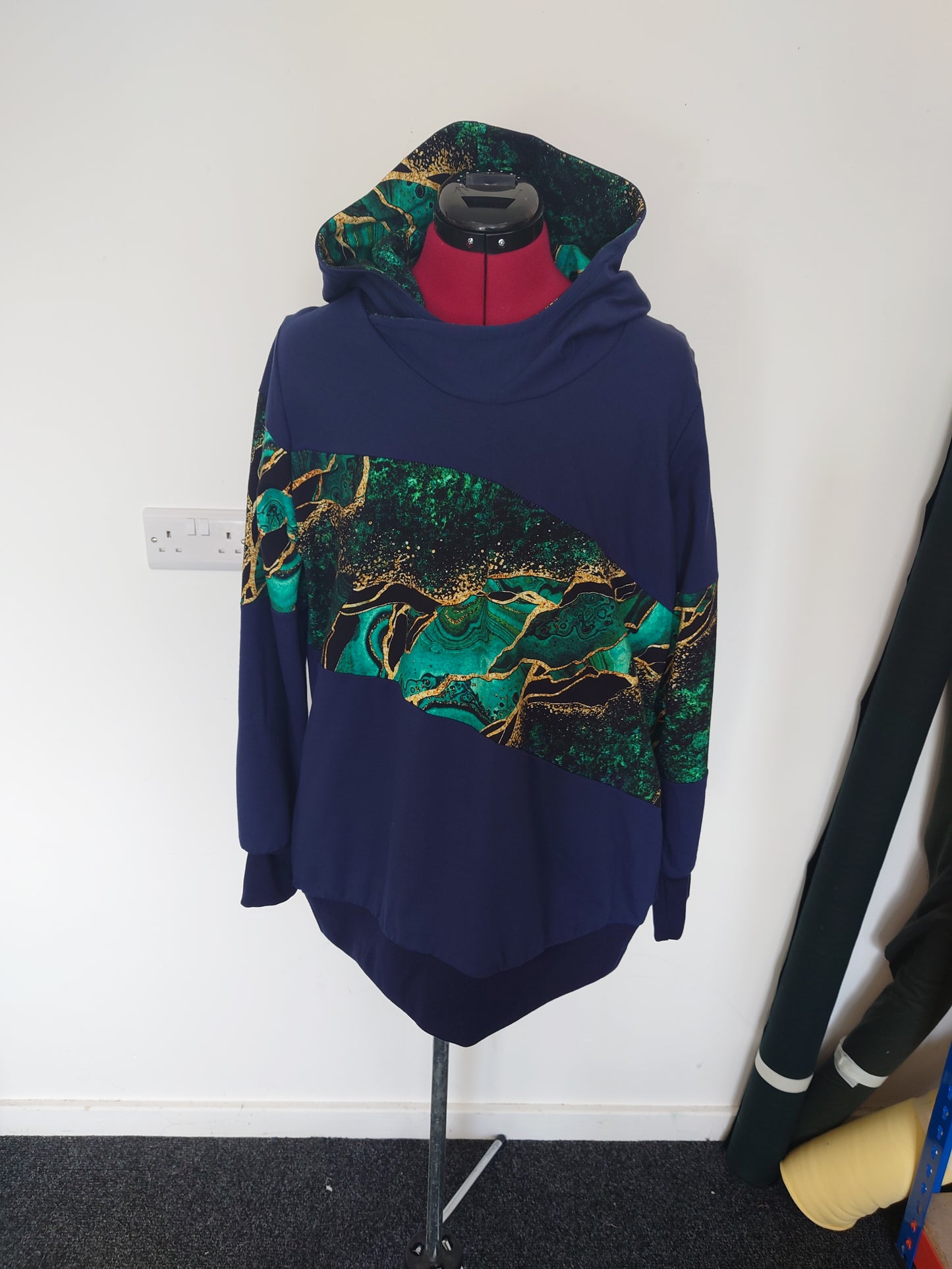Adults Marble and Navy Hoodie