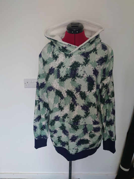 Paint Splatter Brushed Back French Terry Hoodie - Adults