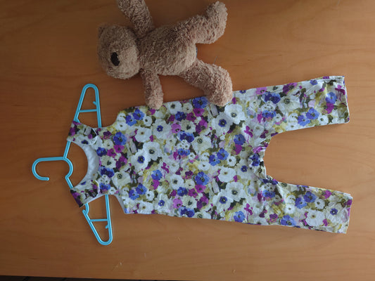 9-12m John Louden Flowers Dungarees