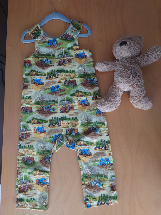 18-24m Vintage Tractors Dungarees