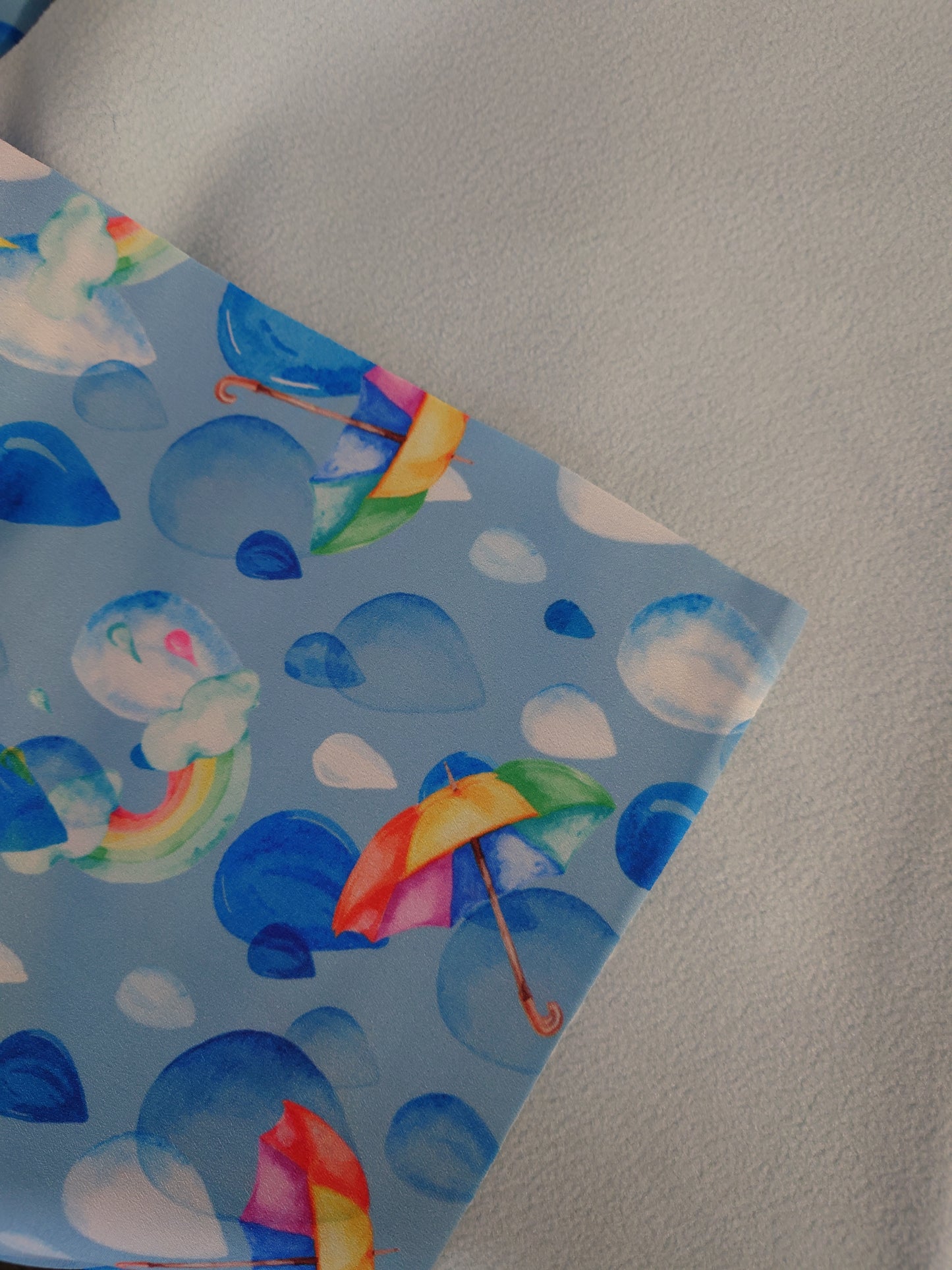 Rain Drop & Rainbow Umbrella Softshell