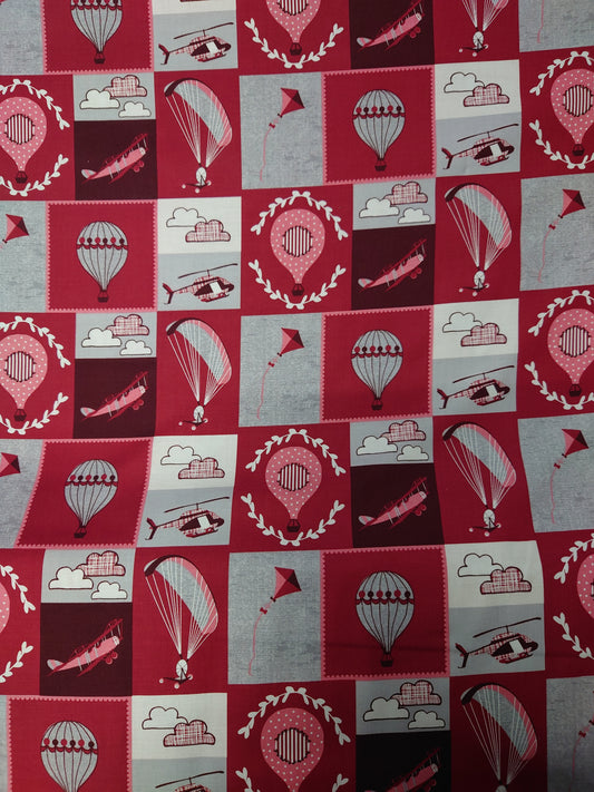 "Head In The Clouds" Aircraft 100% Cotton