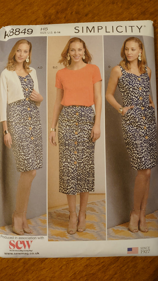 Simplicity K8849 H5 Sewing Pattern