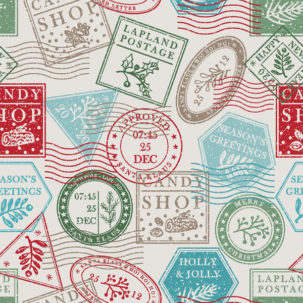 Postage Stamp Christmas Cotton