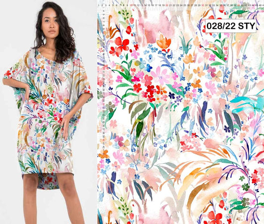 Watercolour Flowers Cotton Jersey