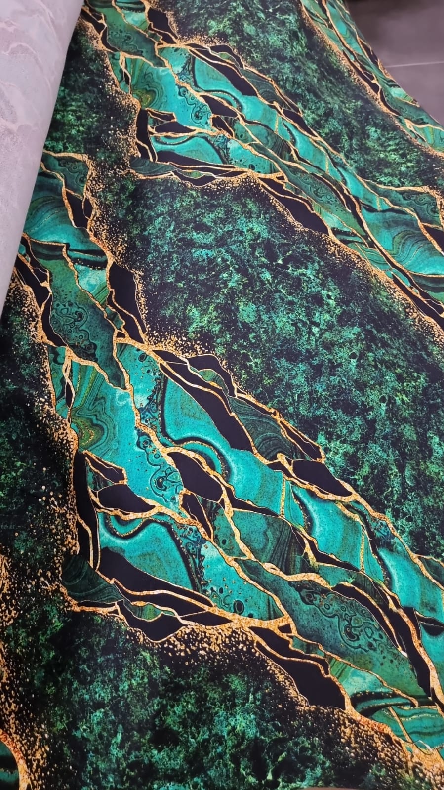 Teal Marble French Terry
