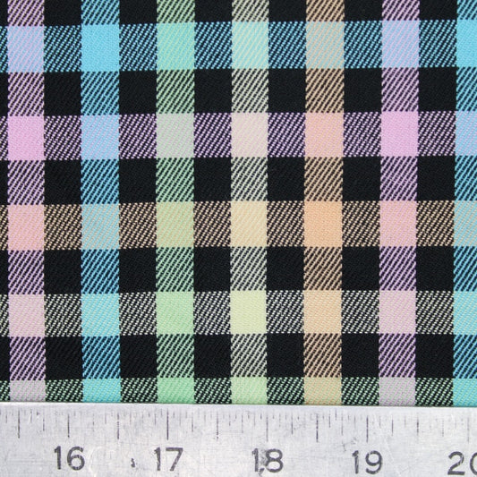 Polyviscose Tartan - Pastel Rainbow