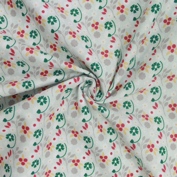 Green Floral 100% cotton