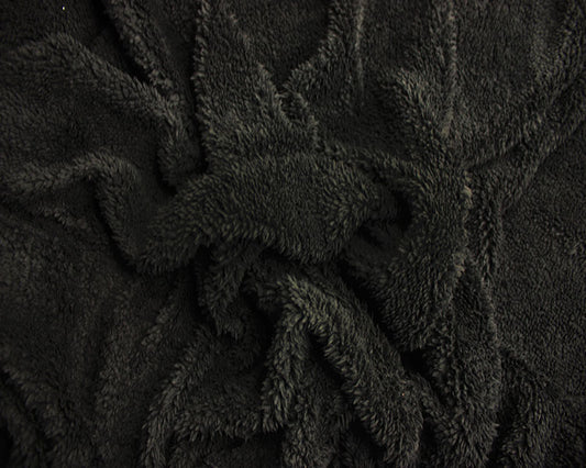 Super Soft Sherpa Cuddle Fleece Black