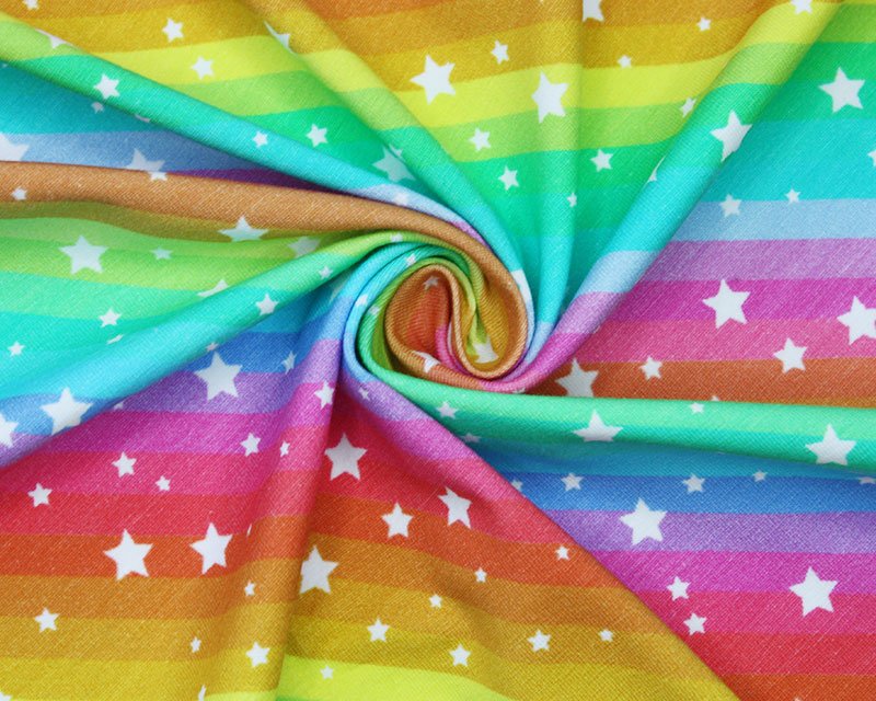 Rainbow stripe Star Cotton Jersey