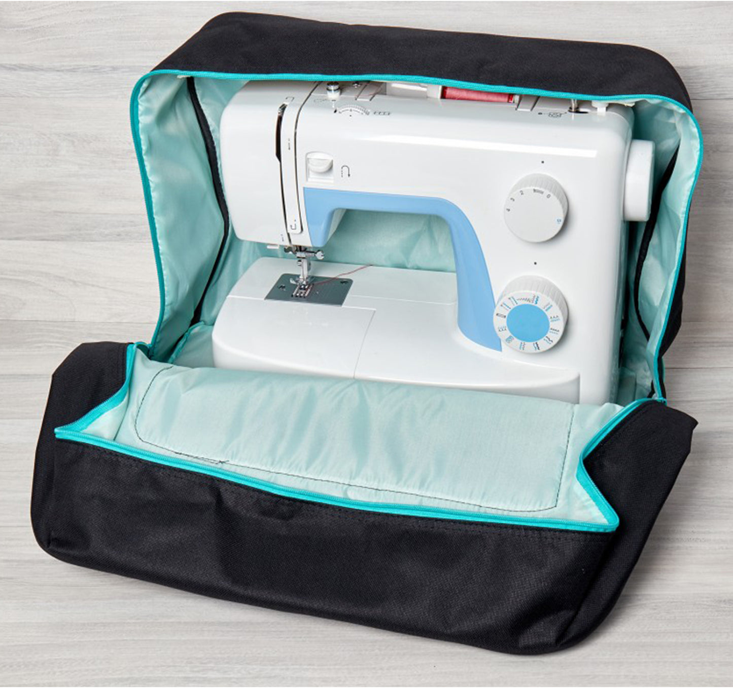 Sewing Machine Bag: Black and Turquoise