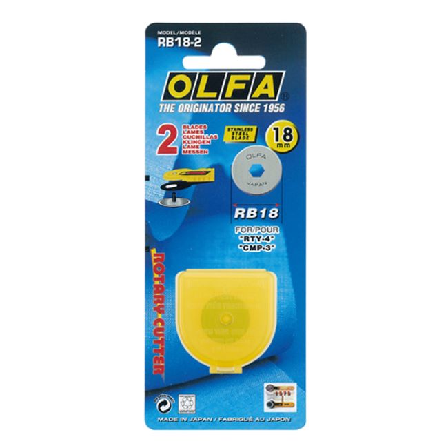 RB-28/2)

OLFA® 28mm Standard Rotary Blades. 2 blade pack (RB-28/2)