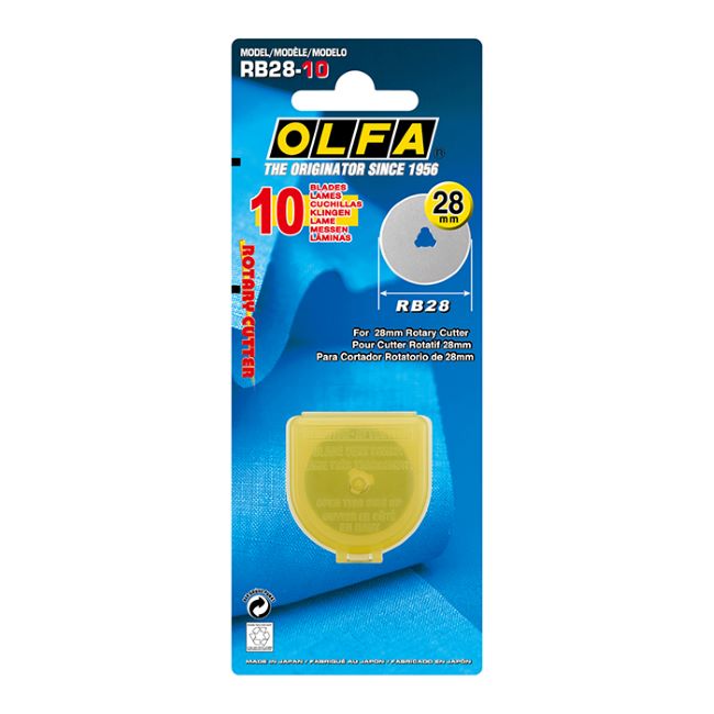 OLFA® 28mm Standard Rotary Blades: 10 blade pack (RB-28/10)
