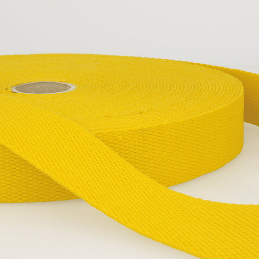 Trim: Webbing: Cotton: 25mm: Yellow