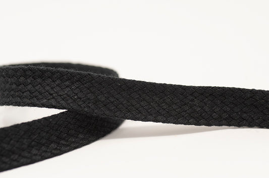 Black Tubular Drawstring Tape 14mm