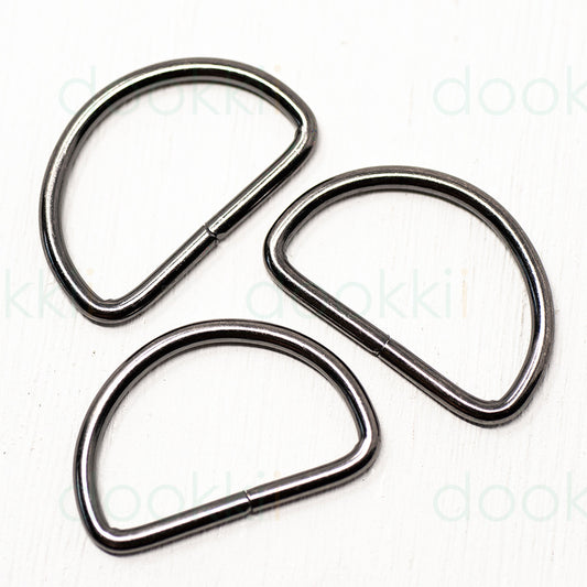 32mm metal d-rings-gunmetal