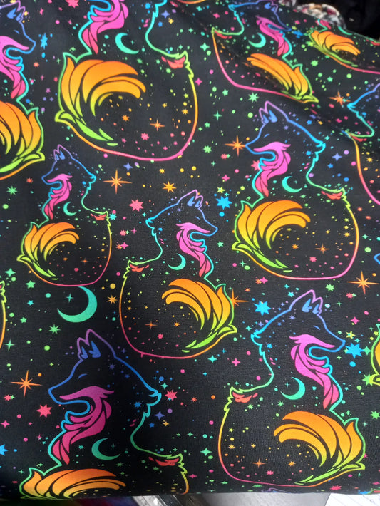 Neon Foxes Cotton Jersey